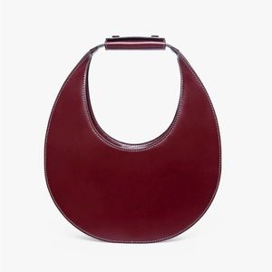 Staud Moon Bag NWT leather red burgundy